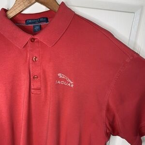 Men’s Jaguar Red Polo Shirt, Pima Cotton, Luxury Car Shirt XL